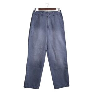 Free People Cleo Washed Chino Roll Tab Ankle Pants In Blue Mirage Sz 2